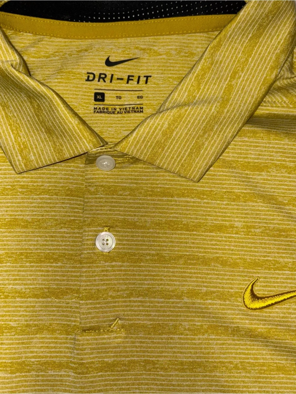 Nike Dri-Fit Golf Polo Men’s XL Mustard Yellow